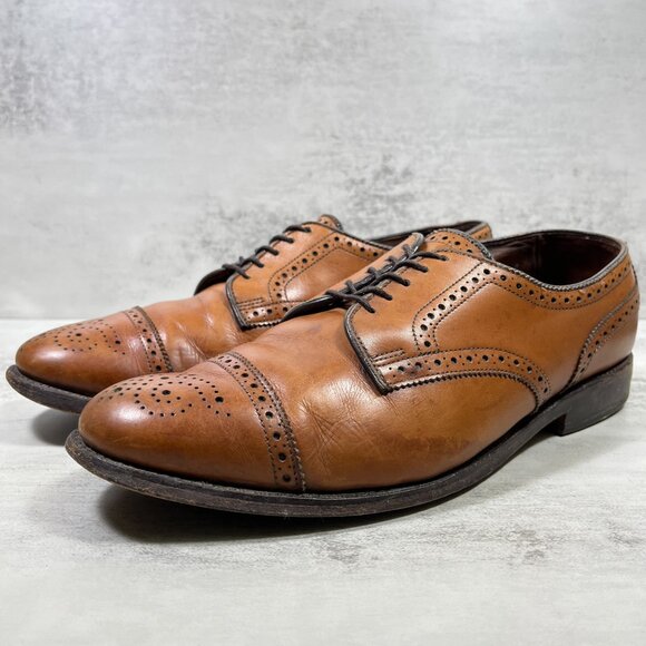Allen Edmonds Sanford Medallion Brogue Cap Toe Derby Shoes - Men's Size 9 D - Picture 1 of 12